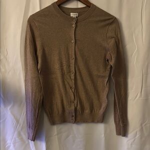 J. Crew | Tan Cardigan with Slim Fit and Ribbed Trim